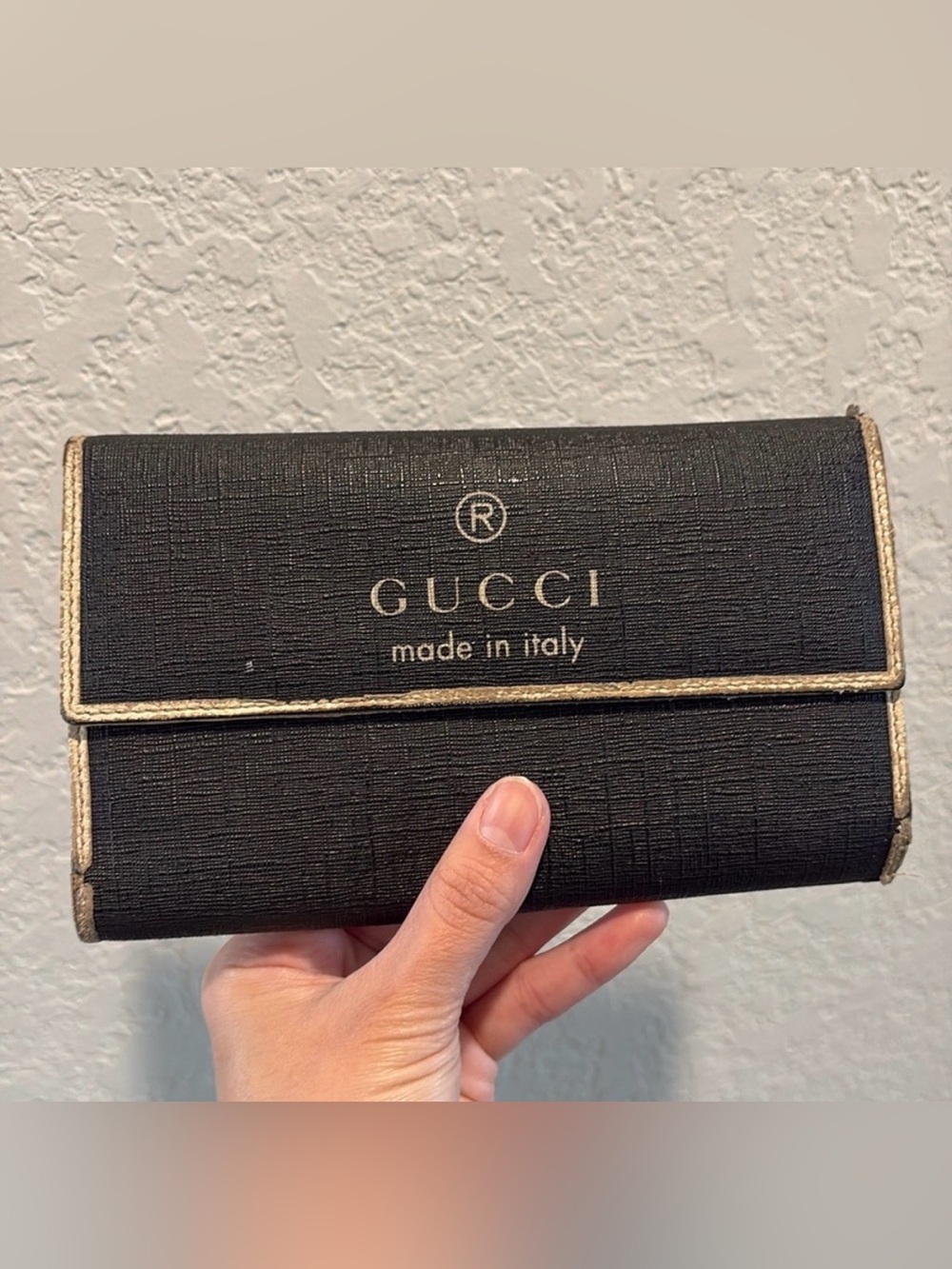 Gucci Trifold Long Snap Wallet Black